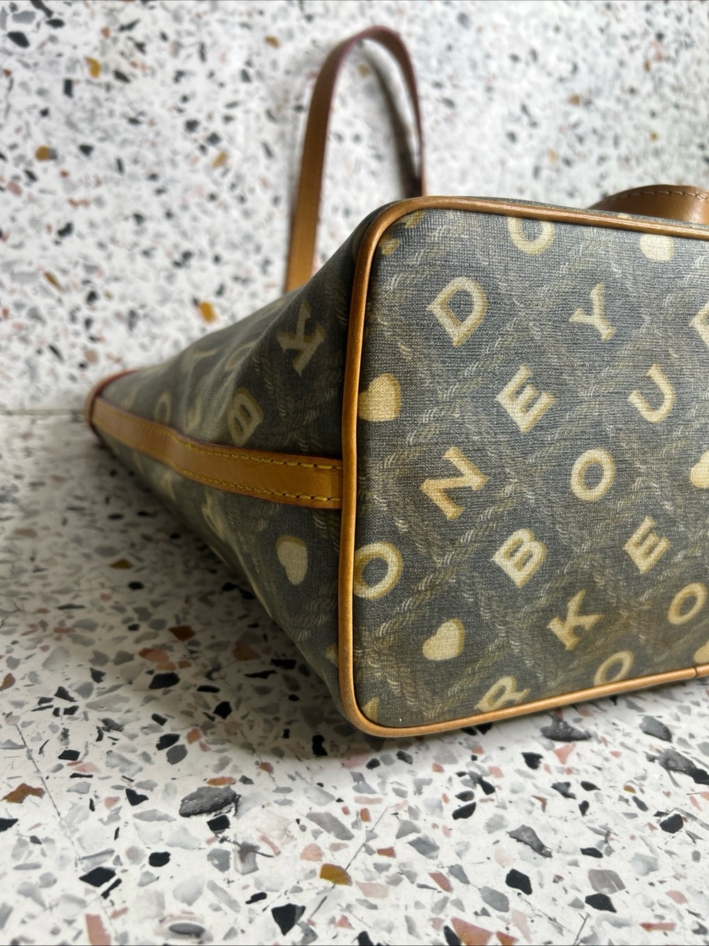 Dooney And Bourke East West Tote Y2K-era "Crossword" or "It" Collection - Picture 11 of 16